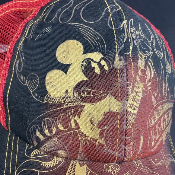 Disneyland Resort-Mickey Mouse-Rock Legend-Graphic Edge-Red/Black-Adult Snapback - Picture 7 of 12